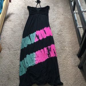 Floor length sky dress